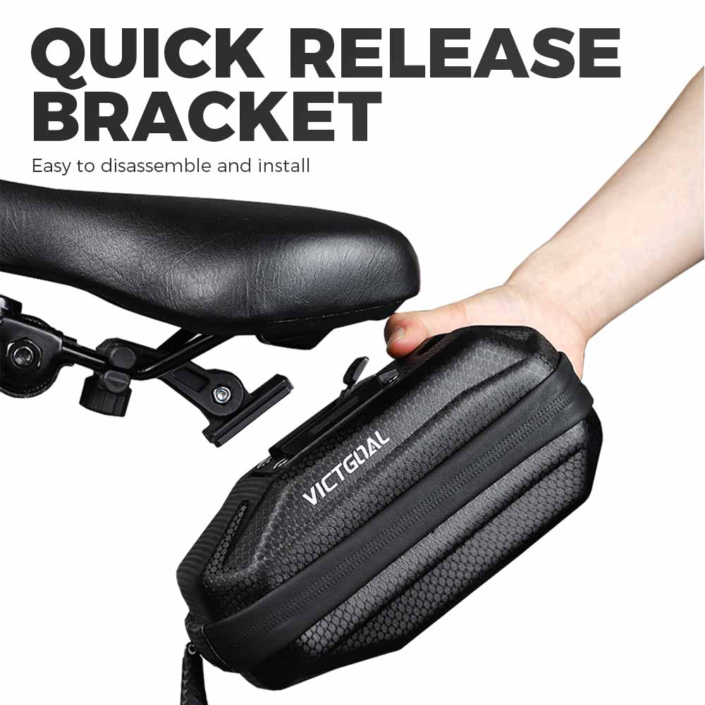 Hard Shell Bike Seat Bag with Silver Reflective Strip Tools VICTGOAL accessories bags
