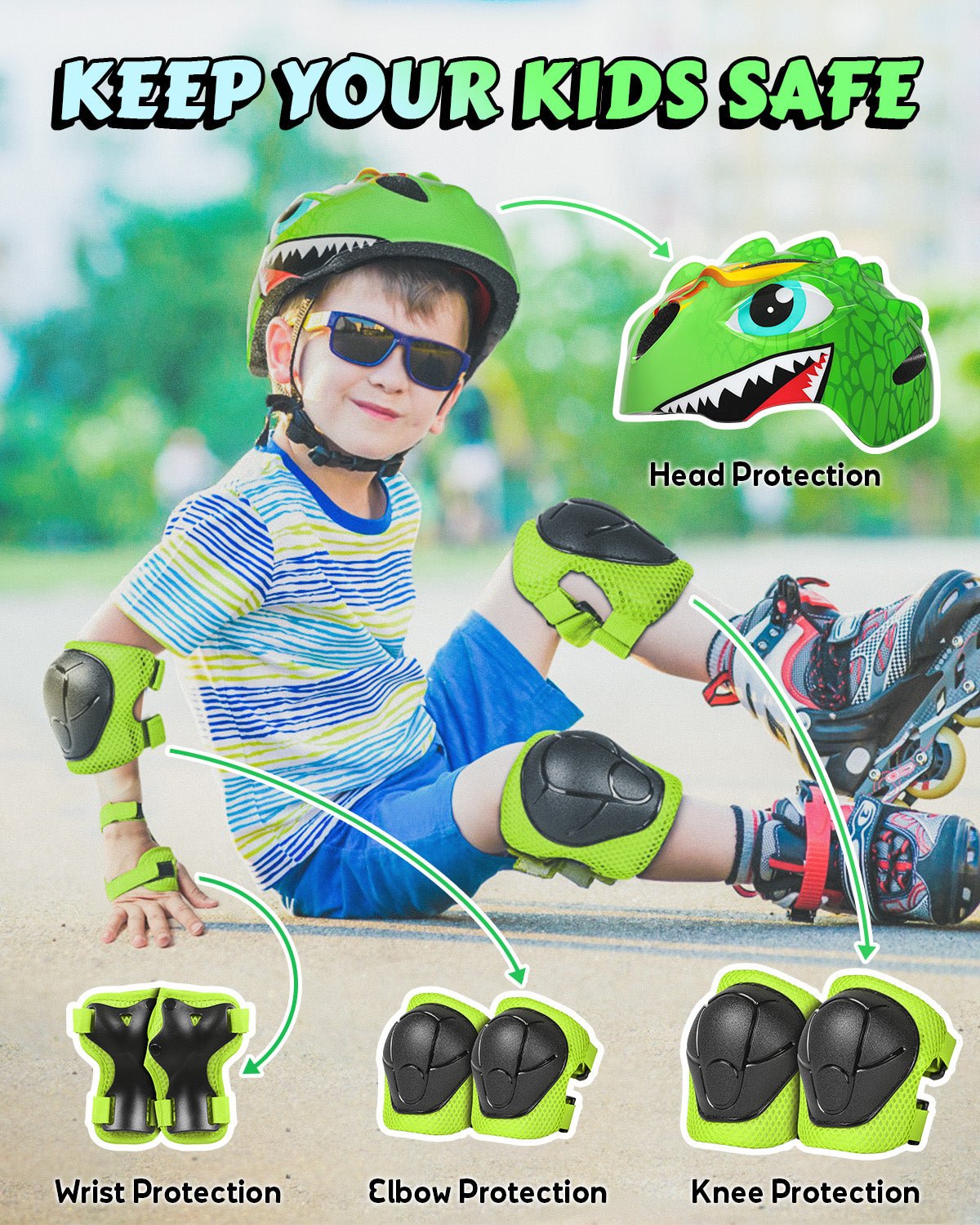 Kids Dinosaur Bike Helmet Dino Children 3 - 8+ Cycling Toddler Scooter Helmet Bicycle Helmets VICTGOAL choice helmets kidshelmets