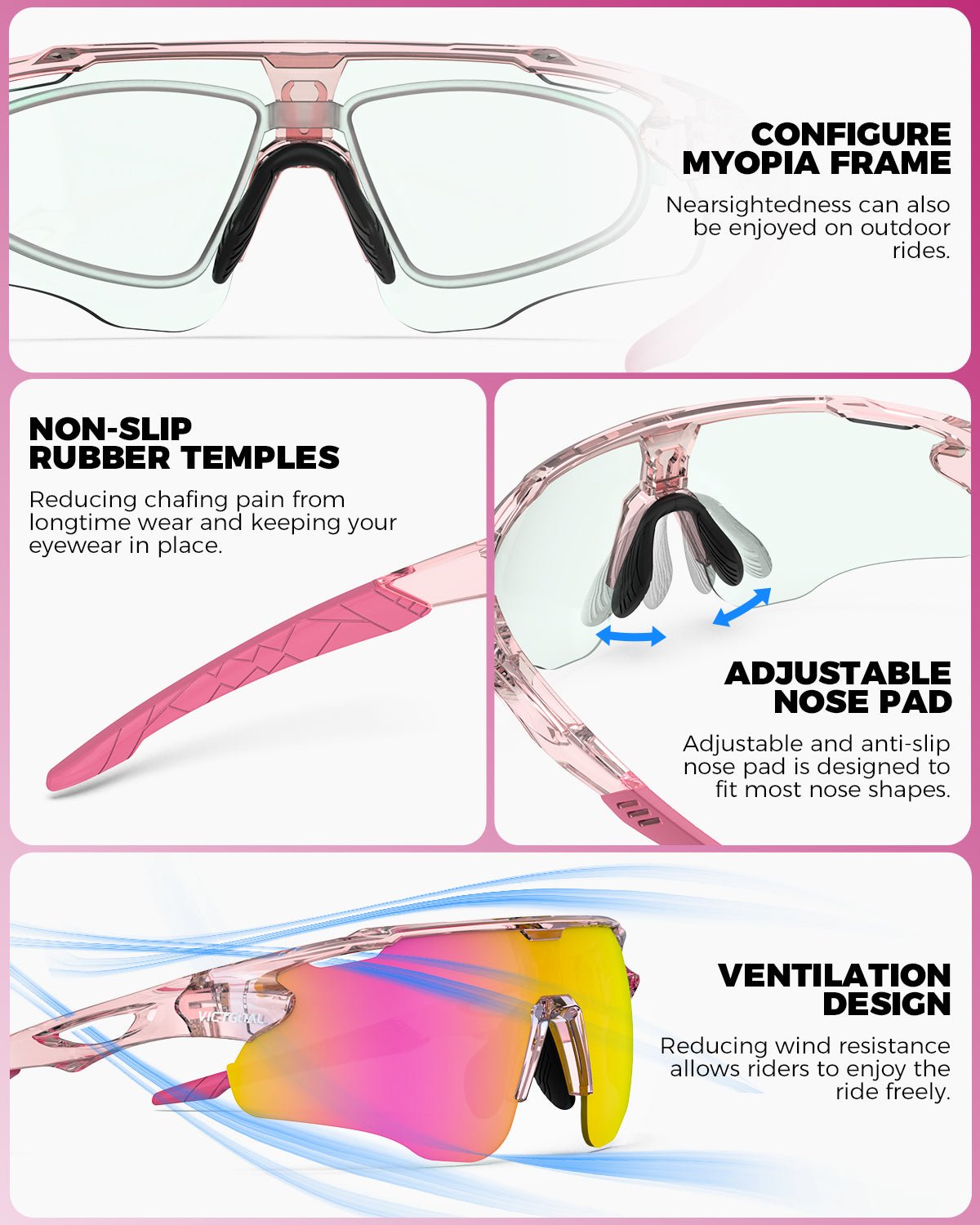 Photochromic Sports Sunglasses Baseball Cycling Runing Eywear Goggles VICTGOAL choice eyewears pick