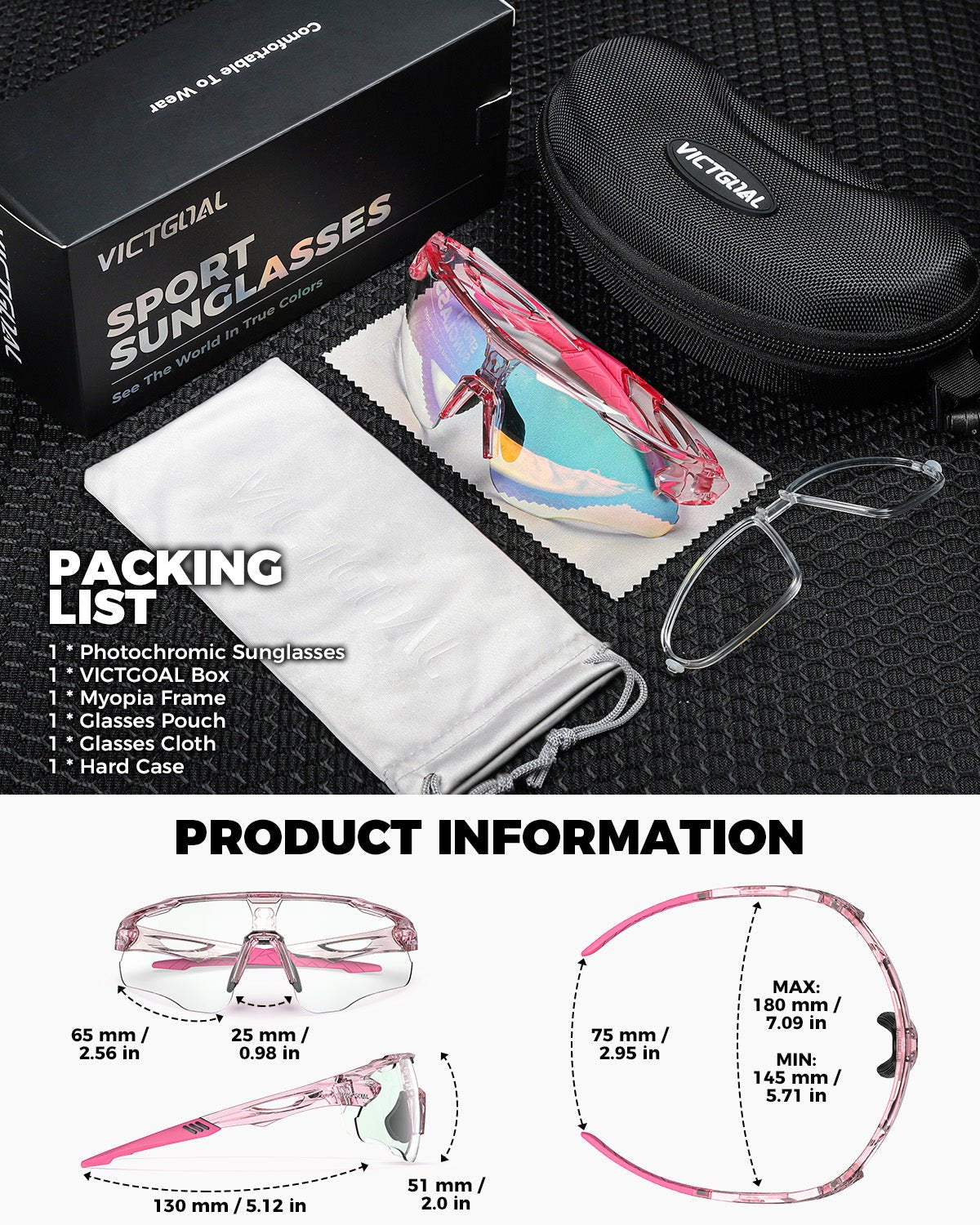 Photochromic Sports Sunglasses Baseball Cycling Runing Eywear Goggles VICTGOAL choice eyewears pick