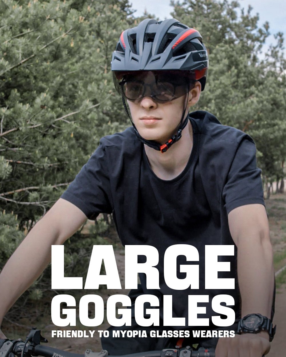VICTGOAL Bike Helmet for Men Women with Led Light Detachable Magnetic Goggles Removable Sun Visor Mountain & Road Bicycle Helmets Adjustable Size Adult Cycling Helmets VICTGOAL