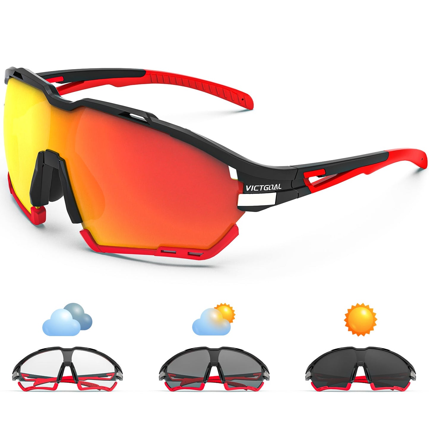 VICTGOAL Cycling Glasses for Men Women with Polarized and Photochromic 2 Lenses Clear MTB Road Bike Running Sports Sunglasses VICTGOAL