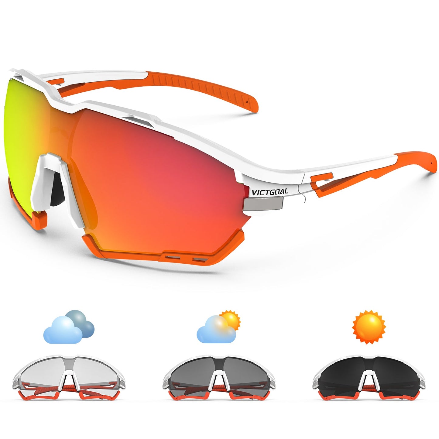 VICTGOAL Cycling Glasses for Men Women with Polarized and Photochromic 2 Lenses Clear MTB Road Bike Running Sports Sunglasses VICTGOAL