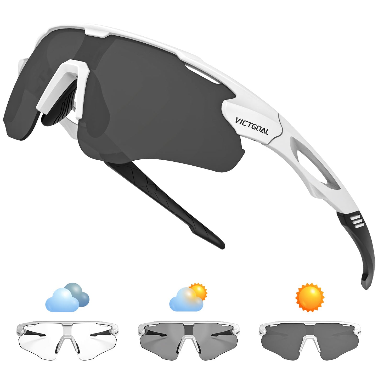 VICTGOAL Cycling Glasses Photochromic Sunglasses for Men Women TR90 Frame Glasses with UV Protection MTB Glasses for Cycling VICTGOAL