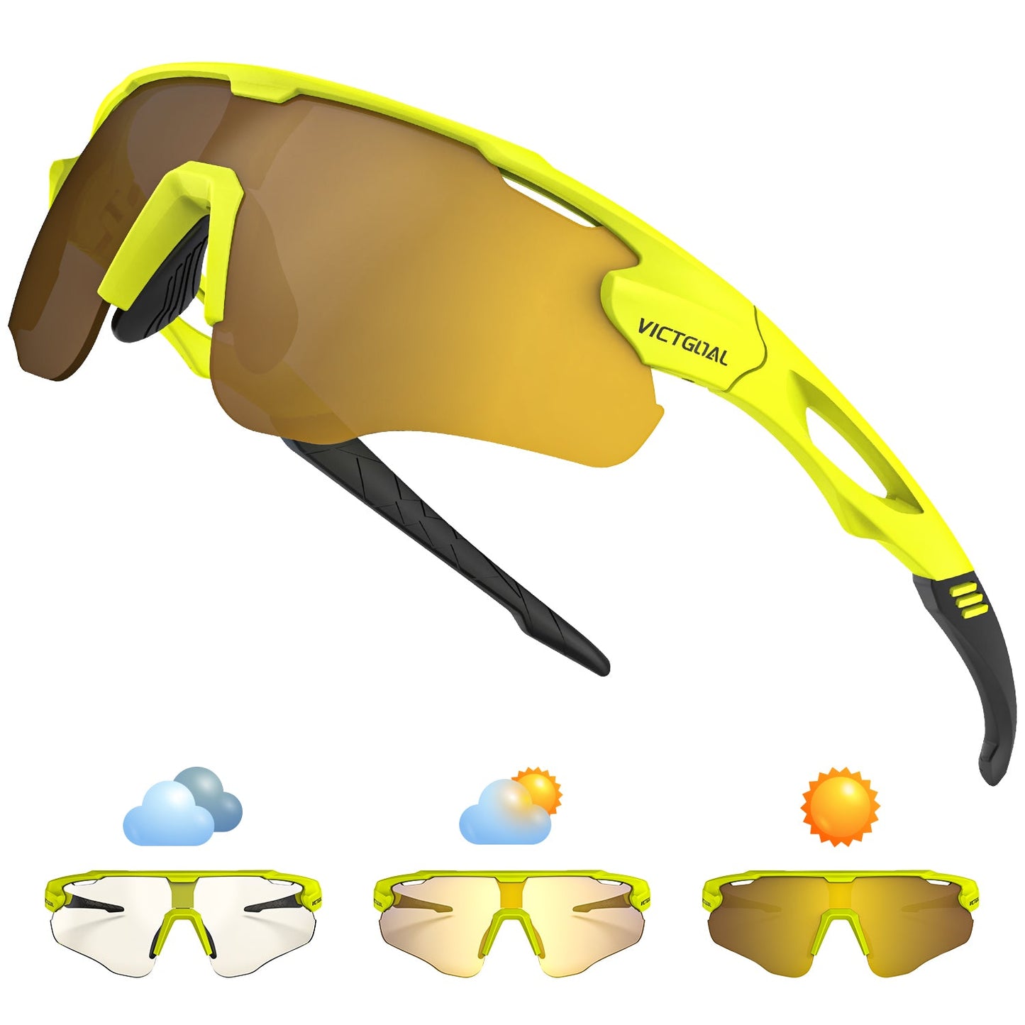 VICTGOAL Cycling Glasses Photochromic Sunglasses for Men Women TR90 Frame Glasses with UV Protection MTB Glasses for Cycling VICTGOAL