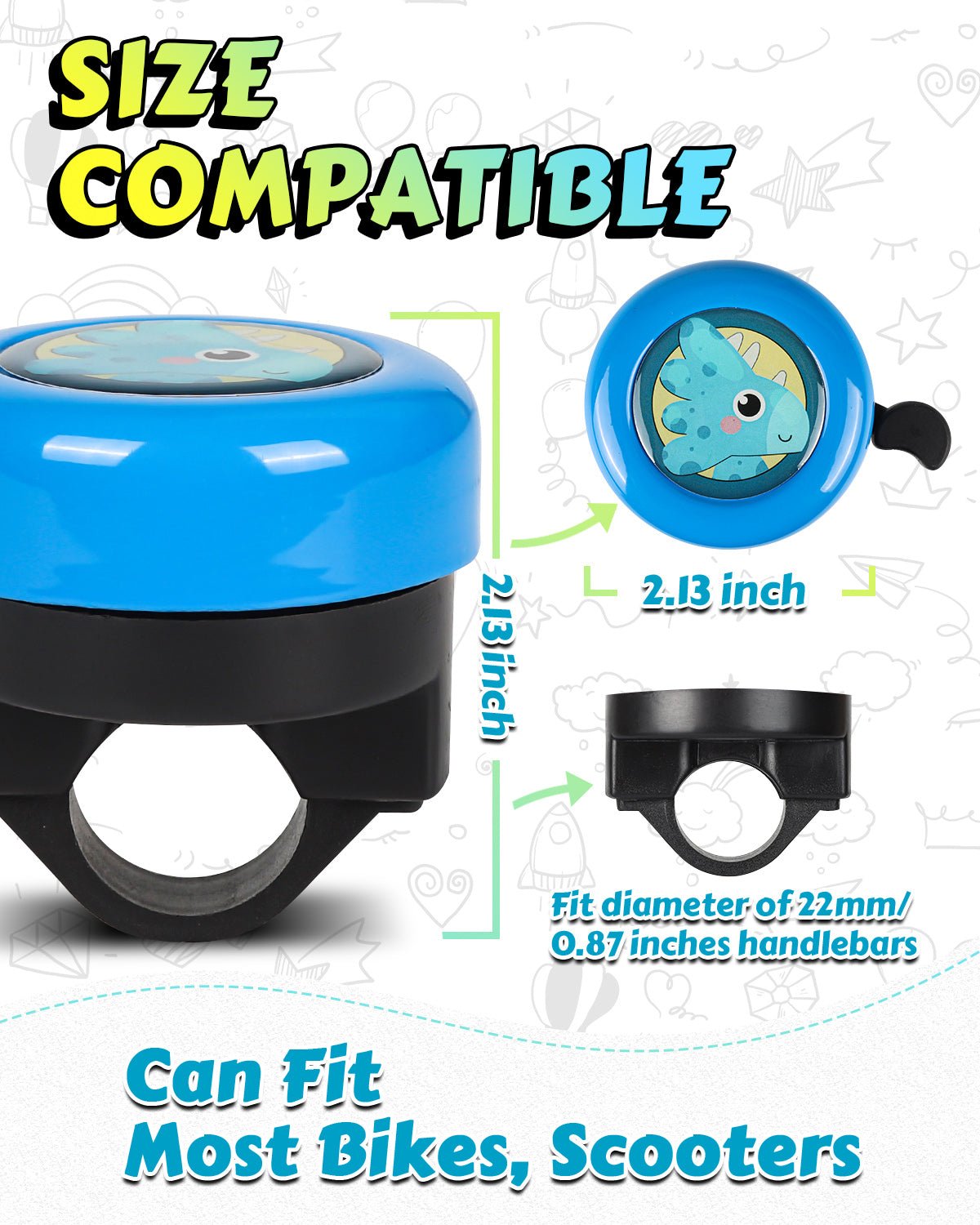 Cartoon Bicycle Bell Aluminum Bike Bell accessories VICTGOAL accessories kidshelmets tools
