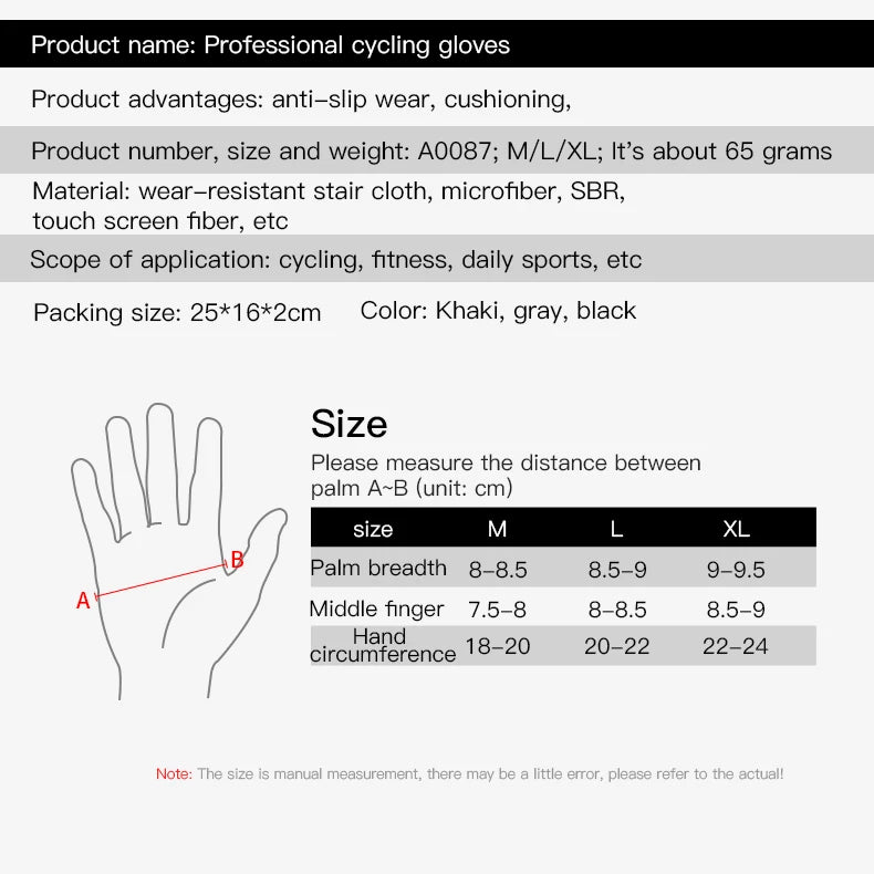 Full Finger Gel Padded Mens Cycling Gloves Gloves VICTGOAL gloves pick