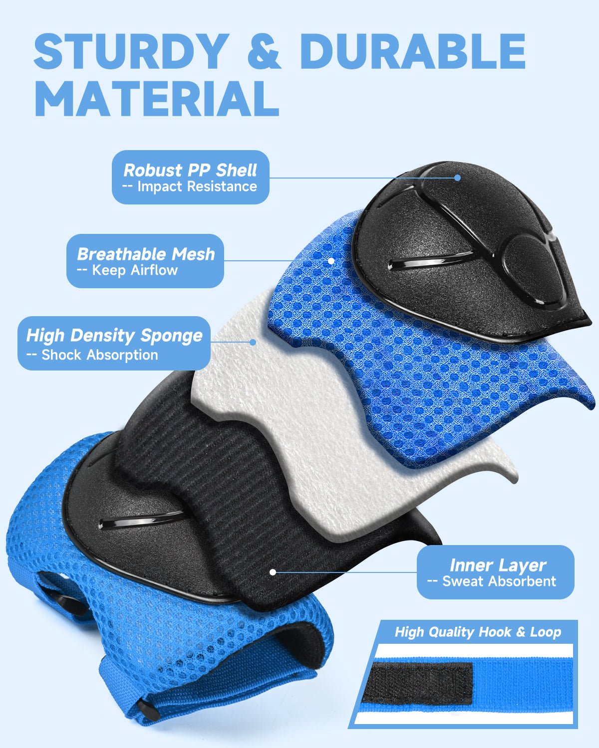 Kids Protective Gear Set 6 in 1 Knee Pads Elbow Pads Wrist Guard Set accessories VICTGOAL accessories apparel kidshelmets