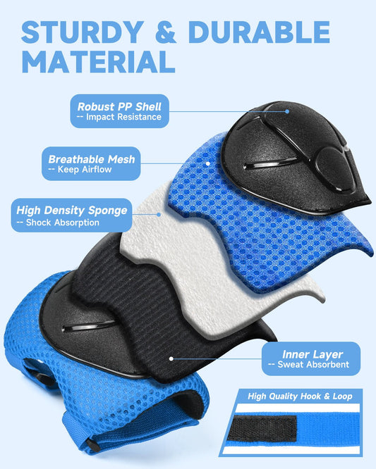 Kids Protective Gear Set 6 in 1 Knee Pads Elbow Pads Wrist Guard Set accessories VICTGOAL accessories apparel kidshelmets