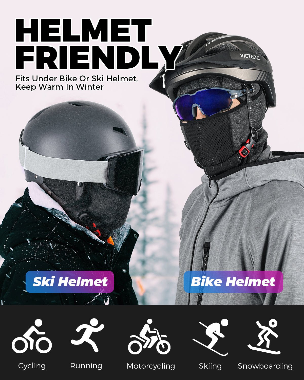 Ski Mask Winter Face Mask Cover Thermal Fleece Hood For Cycling Hiking Running Masks VICTGOAL accessories adultshelmets apparel