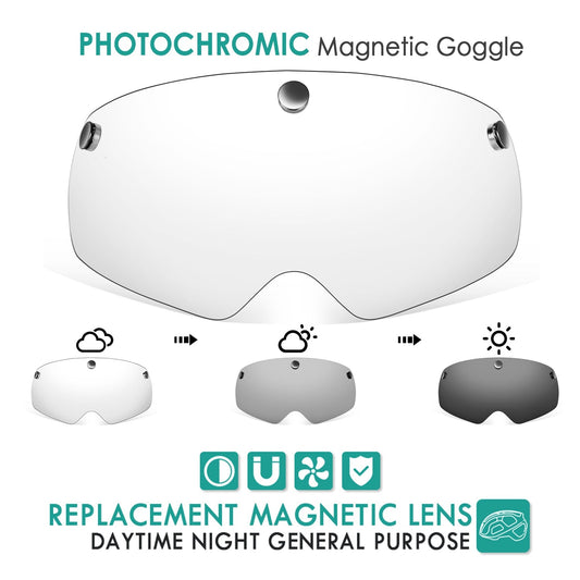 VICTGOAL replacement magnetic bike helmet goggles with multiple lens tint options