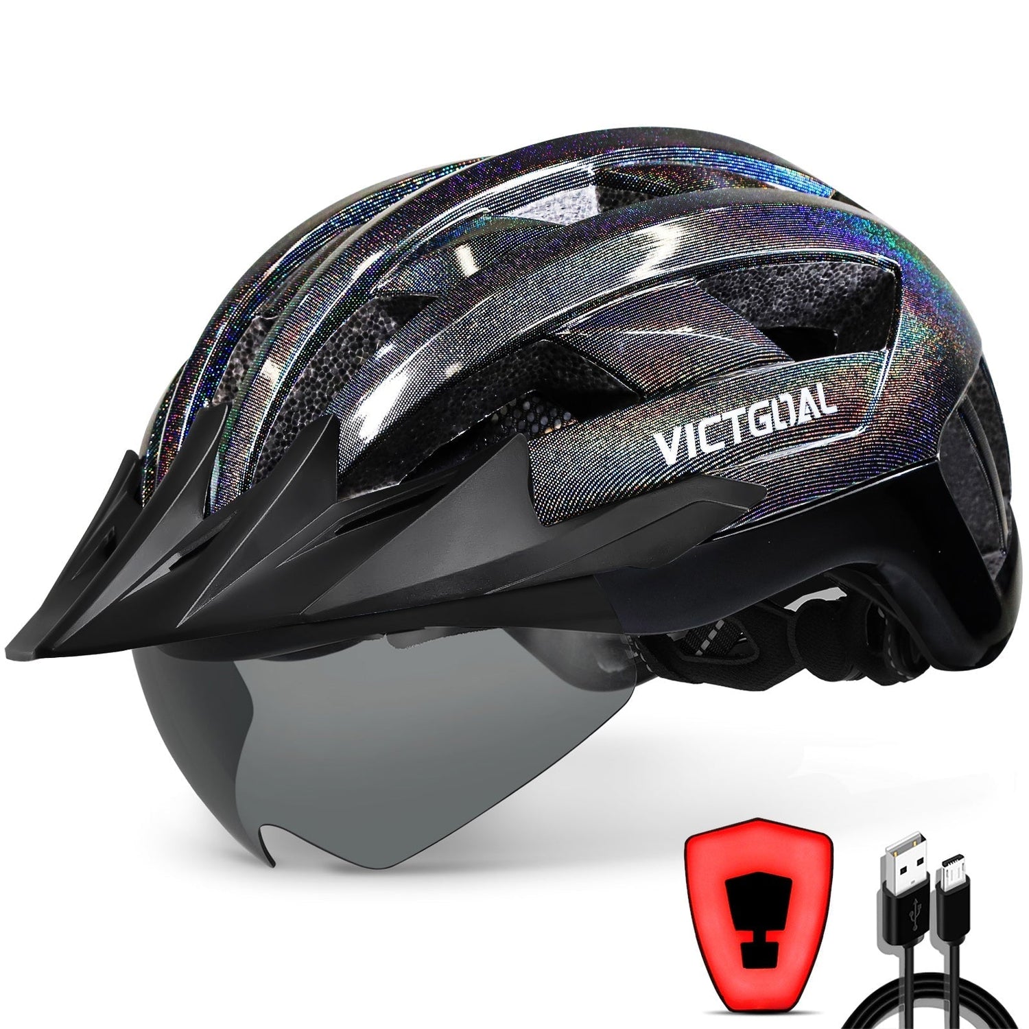VICTGOAL bike helmets with removable sun visors for road and MTB riding