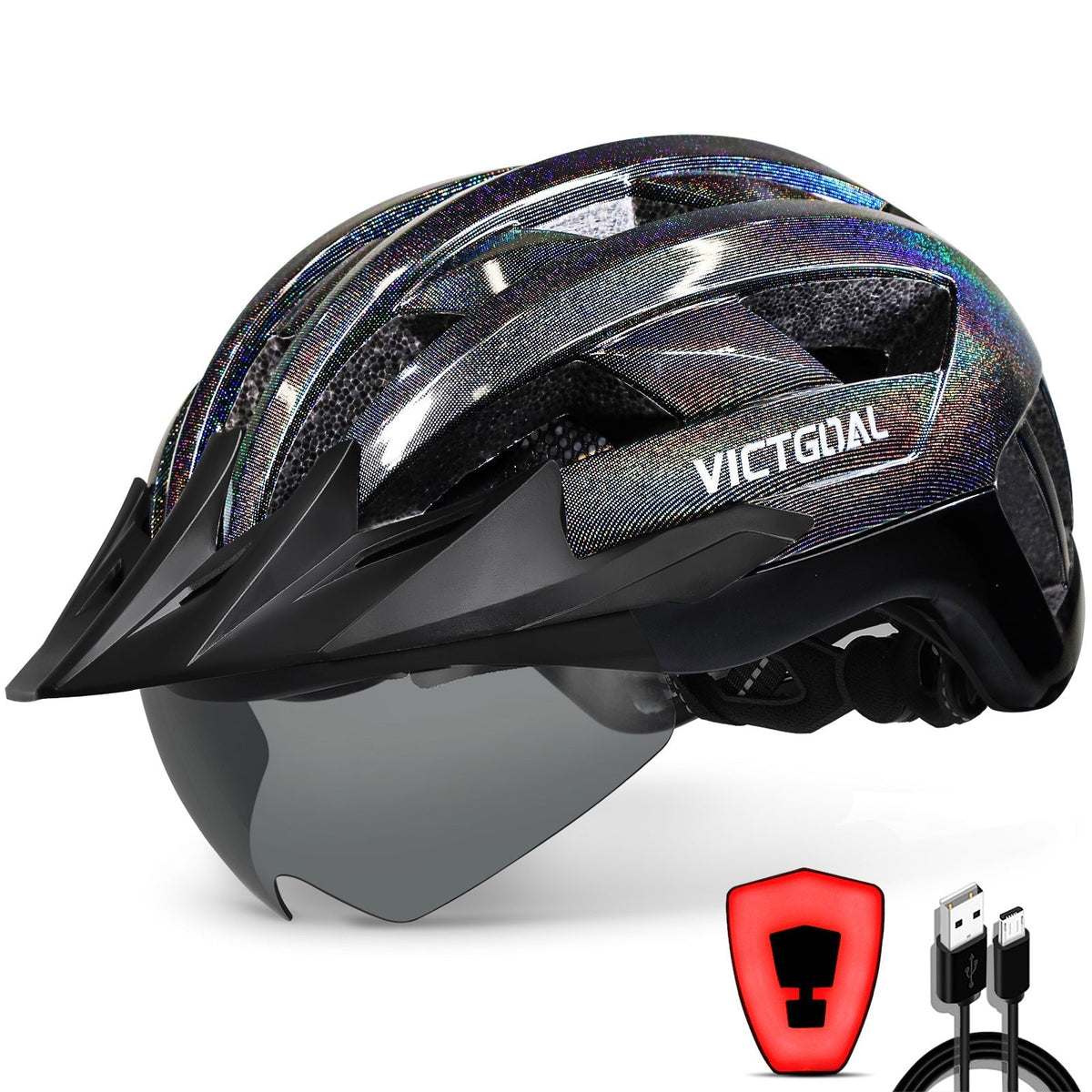 VICTGOAL bike helmets with removable sun visors for road and MTB riding