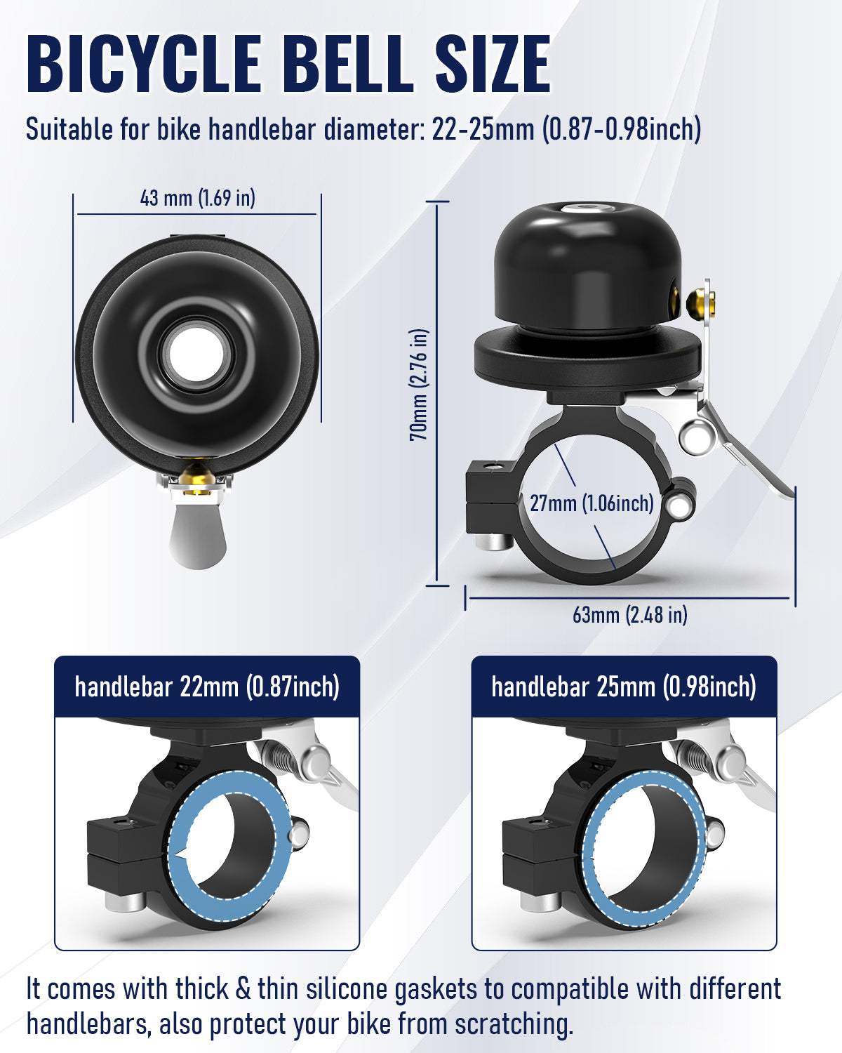 VICTGOAL Anti-Theft Loud Sound Bicycle Bell for Apple AirTag