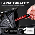 Bike saddle bag zipper and storage profile