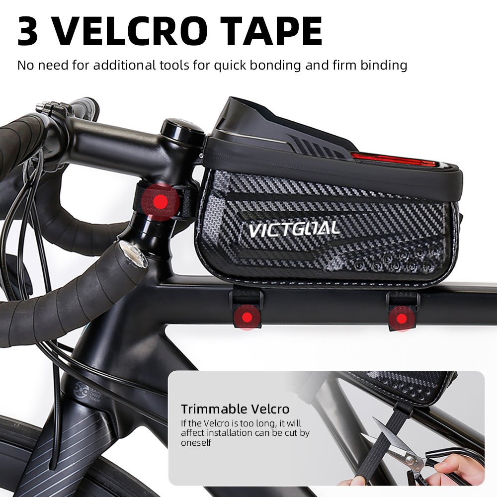 Front tube bag zipper and storage profile