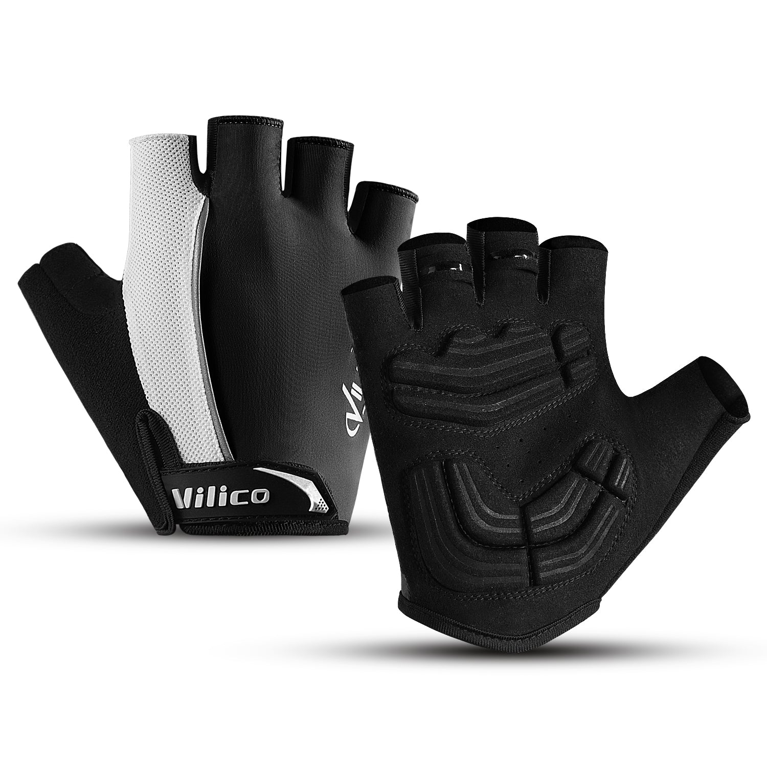 Bike gloves with gel palm padding for road and MTB rides