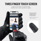 Motorbike riding gloves with touchscreen-friendly fingertips