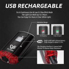 VICTGOAL 2-in-1 USB Front and Rear Bike Light for Helmet or Handlebar