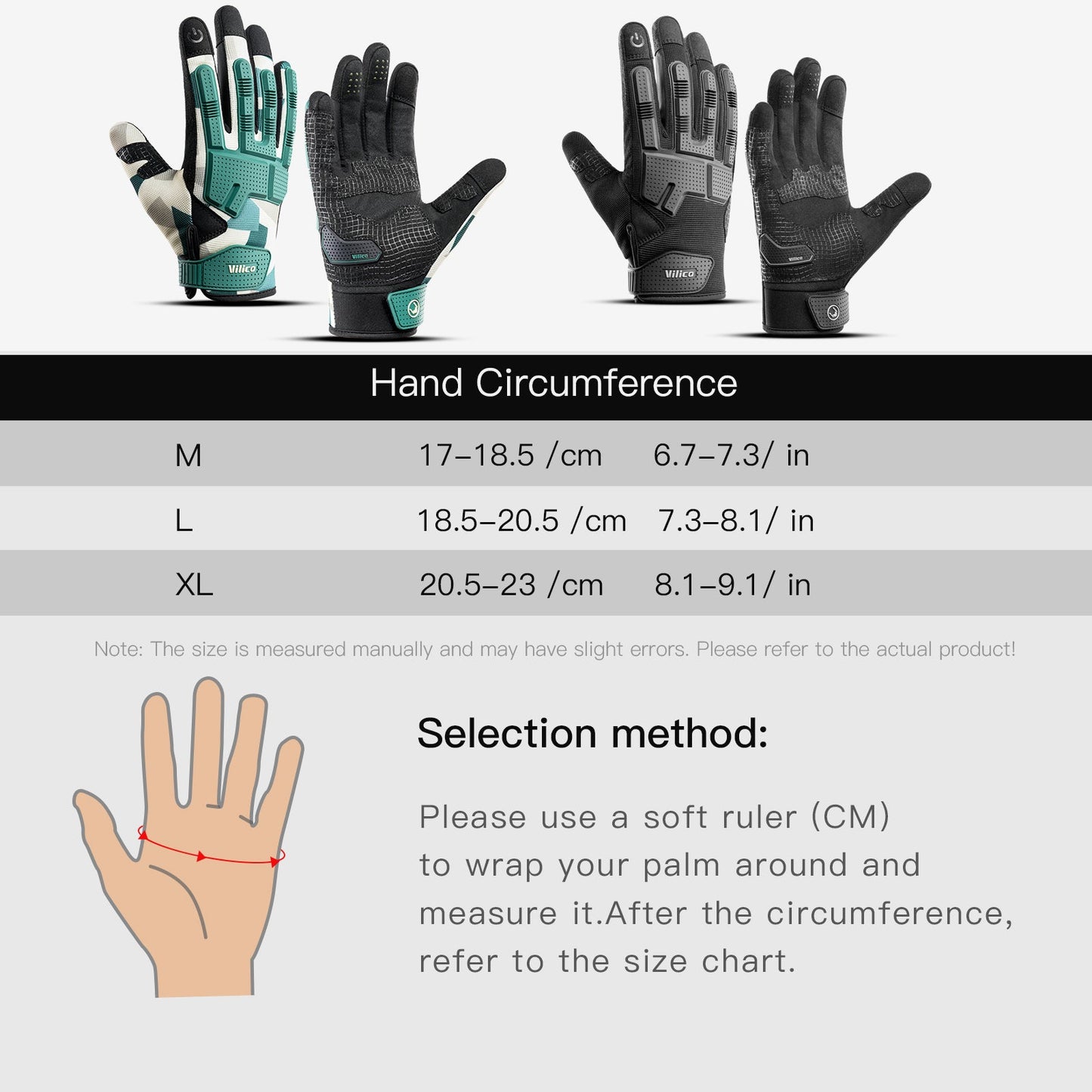 Full Finger Gel Padded Motorcycle Gloves For Running Cycling Driving Gloves VICTGOAL gloves