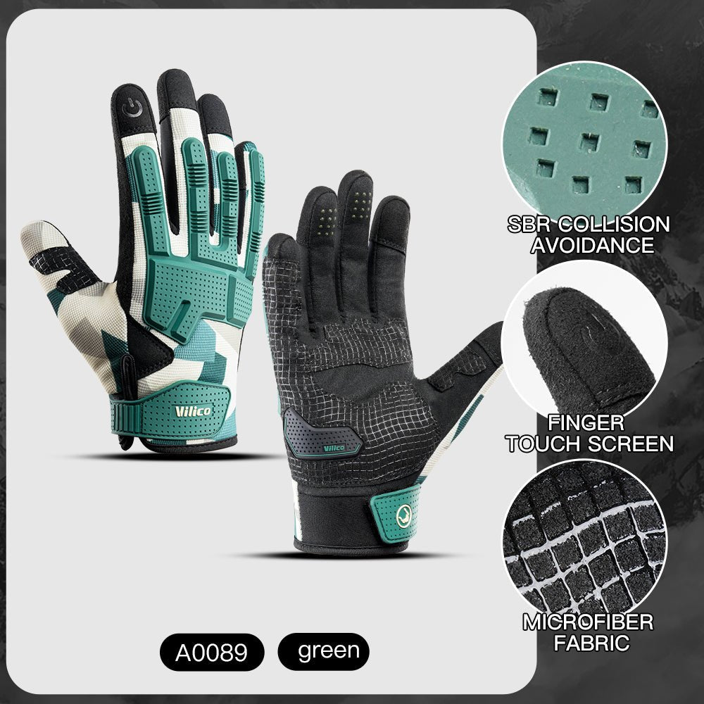 Full-finger glove fingertip construction detail