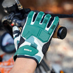 Full-finger gloves with palm padding for road comfort