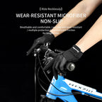 All-black shockproof bike gloves for daily cycling routes