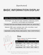 Full-finger black gloves wrist closure profile