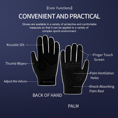 Full Finger SBR Shockproof Cycling Gloves Breathable All Black Edition Gloves VICTGOAL gloves