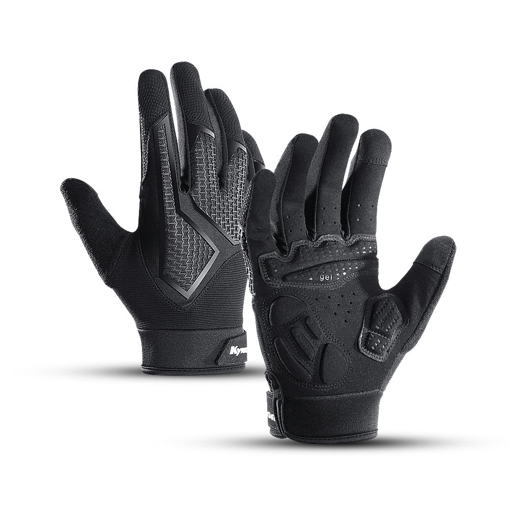 VICTGOAL full-finger SBR shockproof cycling gloves in all black