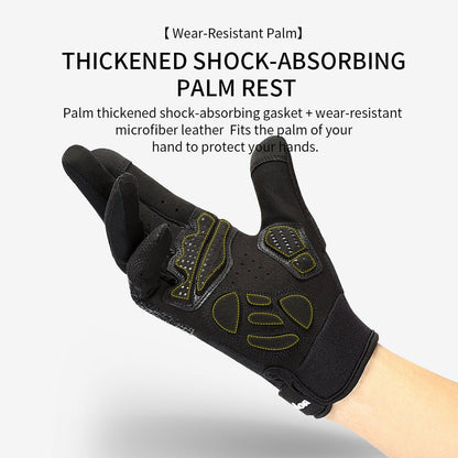 Full Finger SBR Shockproof Cycling Gloves Breathable All Black Edition Gloves VICTGOAL gloves