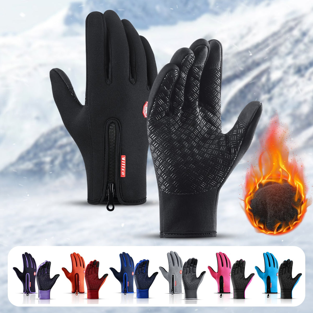 Waterproof winter riding gloves for wind and light rain