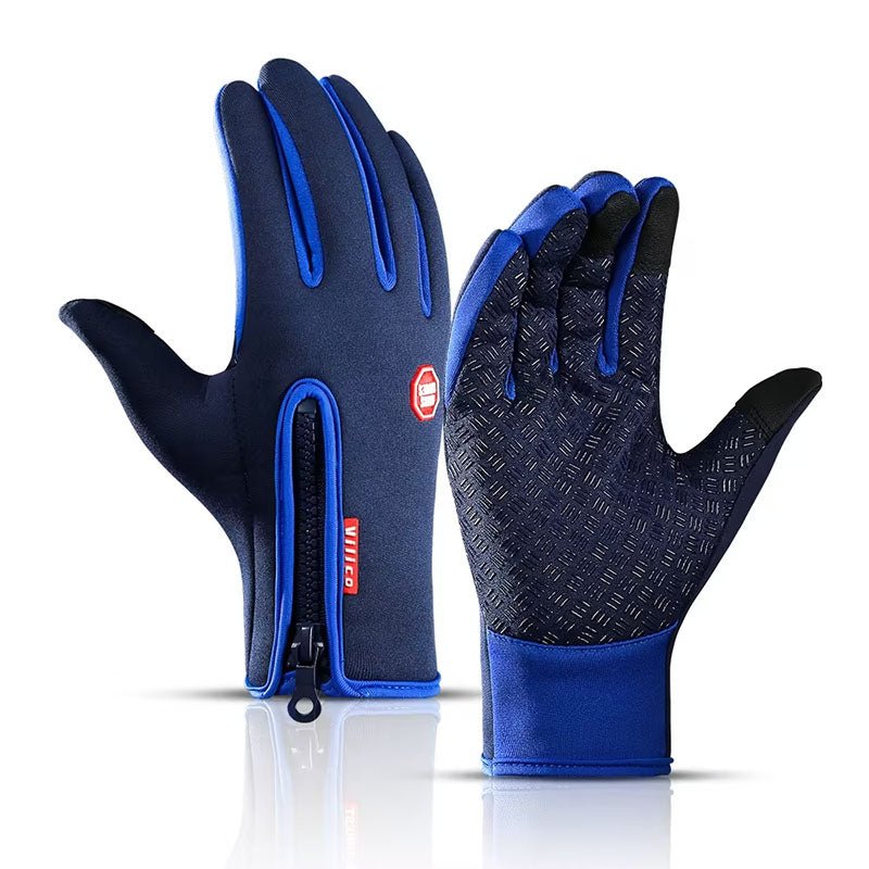 Fleece cycling gloves pair and fit view