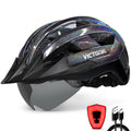 VICTGOAL GLITTER road bike helmet with visor and magnetic goggles