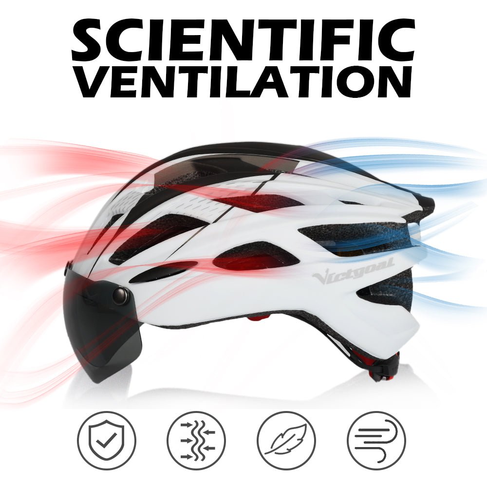 Goggles Bike Helmet LED Red Rear Light Urban E - Biking Adults Helmets VICTGOAL adultshelmets helmets