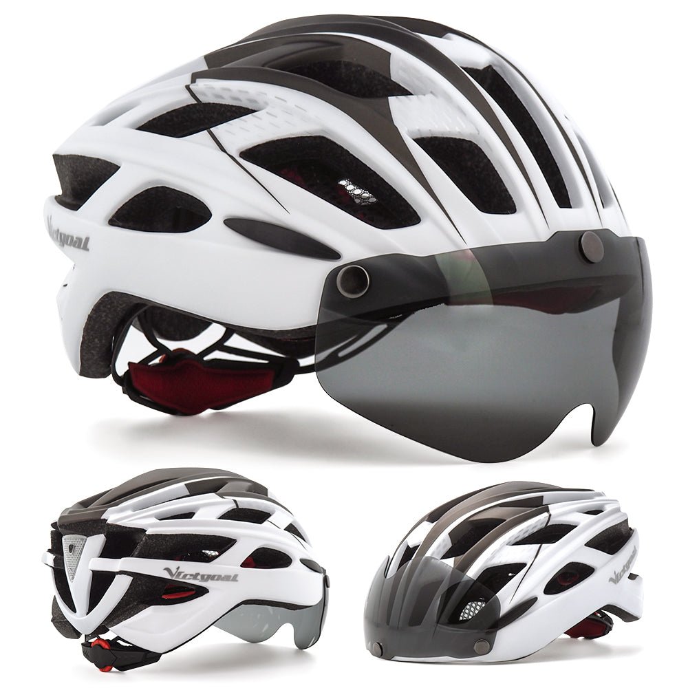 Adult cycling helmet with LED rear light for city commuting