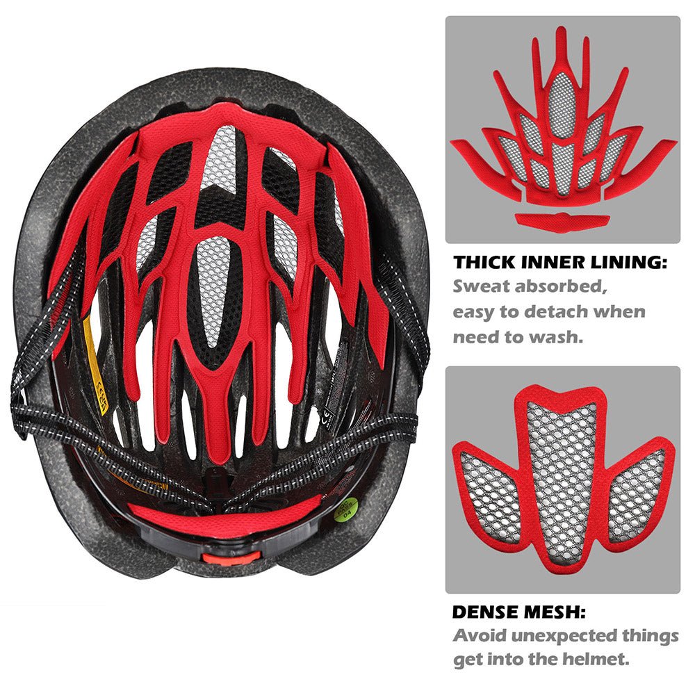 Bike helmet LED rear light close view