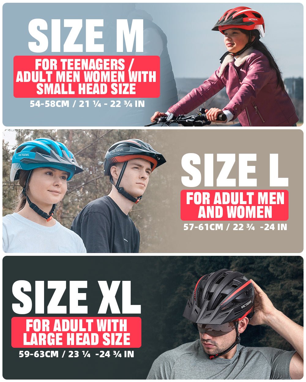 Goggles Bike Helmet w/ USB Lamp & Visor For MTB & E - bike Riders Adults Helmets VICTGOAL adultshelmets choice helmets