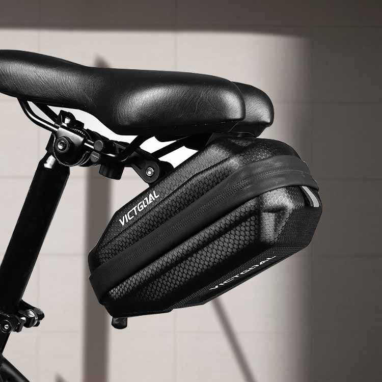 VICTGOAL hard shell bike seat bag with silver reflective strip
