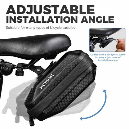 Hard Shell Bike Seat Bag with Silver Reflective Strip Tools VICTGOAL accessories bags