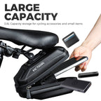 Compact bicycle saddle bag for tools, keys and ride essentials