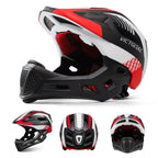 Toddler BMX helmet chin-bar and visor profile