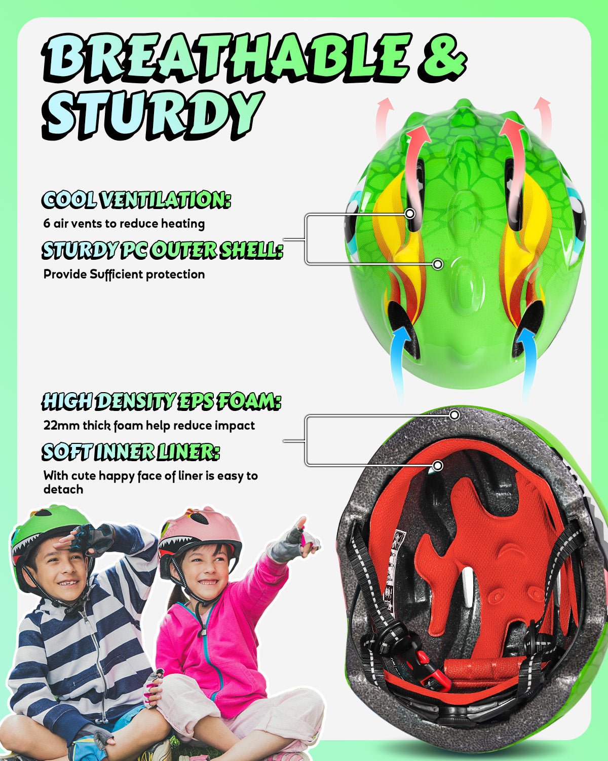Child bicycle helmet rear adjustment system detail