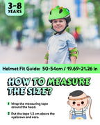Dinosaur kids helmet ventilation openings view