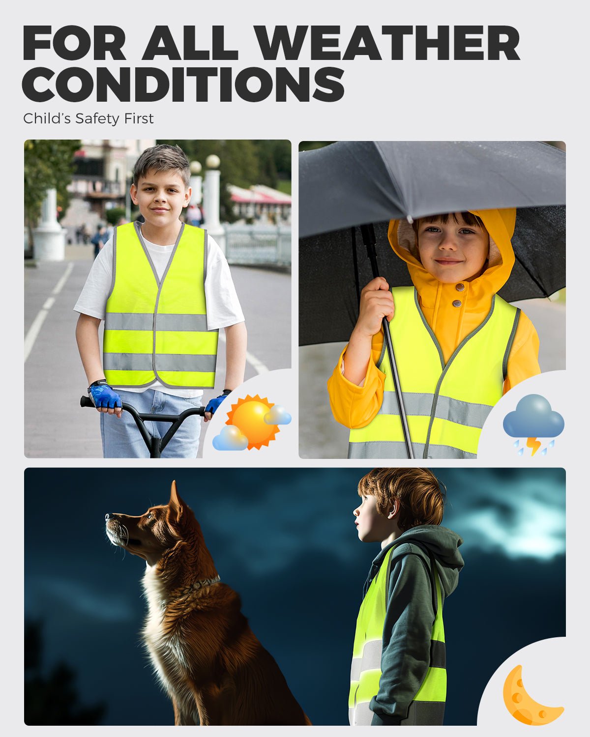 Kids Reflective Vest High Visibility Vest Child accessories VICTGOAL kidshelmets sportwear