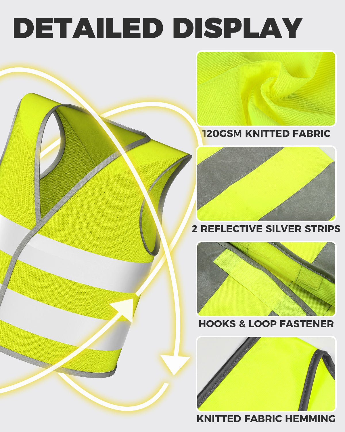 Kids safety vest with reflective strips for outdoor activity