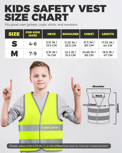 Kids Reflective Vest High Visibility Vest Child accessories VICTGOAL kidshelmets sportwear