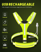 Reflective LED vest for low-light road safety and commuting