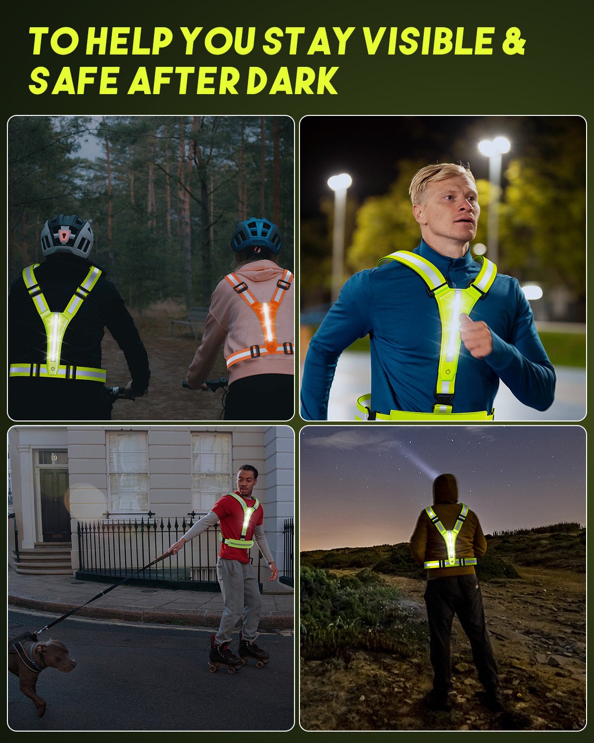 High-visibility vest LED light layout detail