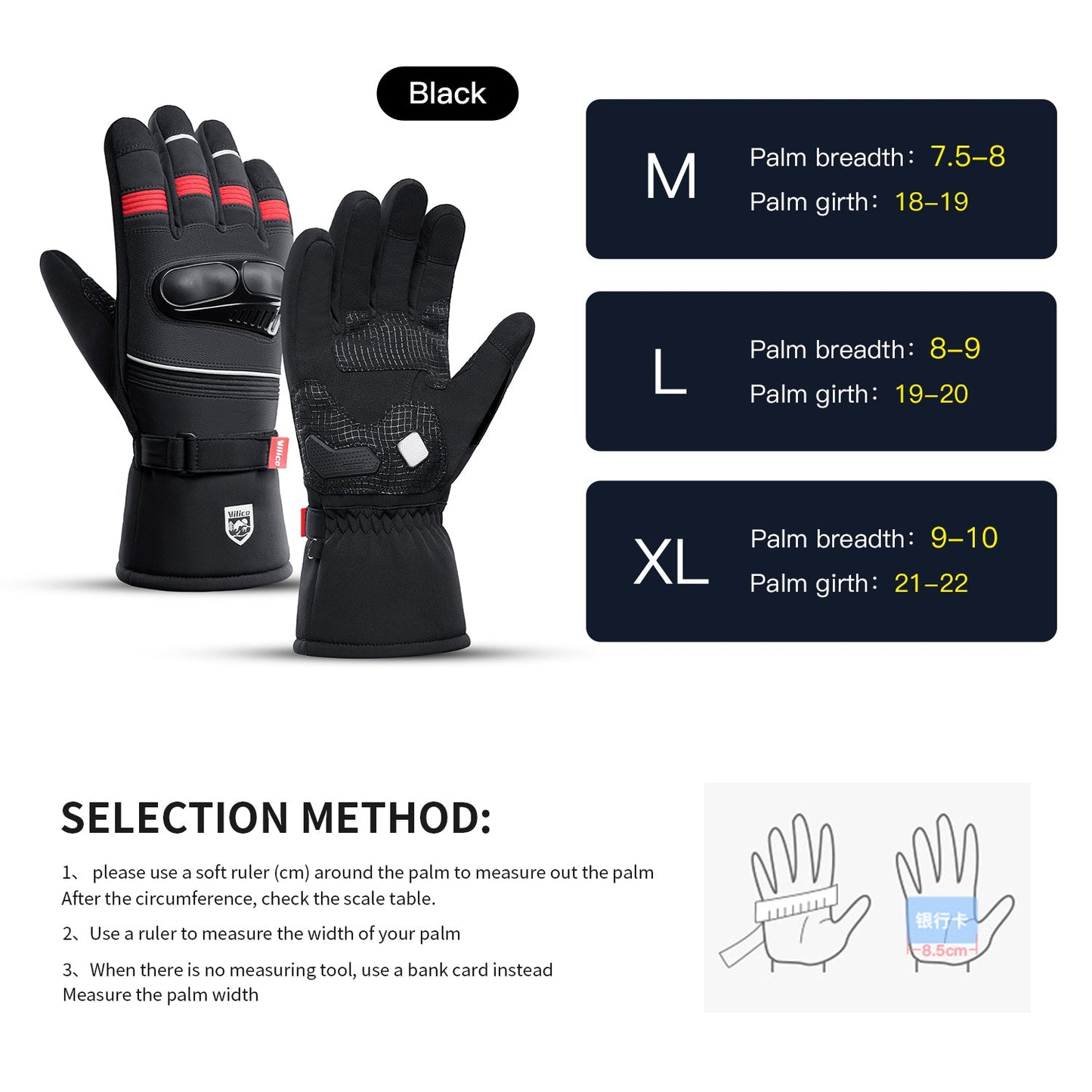 Motorcycle Gloves for Men and Women Full Finger Touchscreen Motorbike Gloves Goggles VICTGOAL gloves